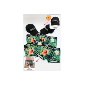 Pack 4 Boxer LM2402-67ARO LOOKME + 2 Casquettes Offertes